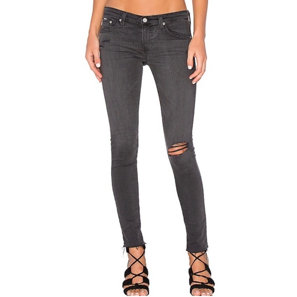 AG Adriano Goldshmied The Legging Ankle 10 Years Well Worn Black - Picture 1 of 16